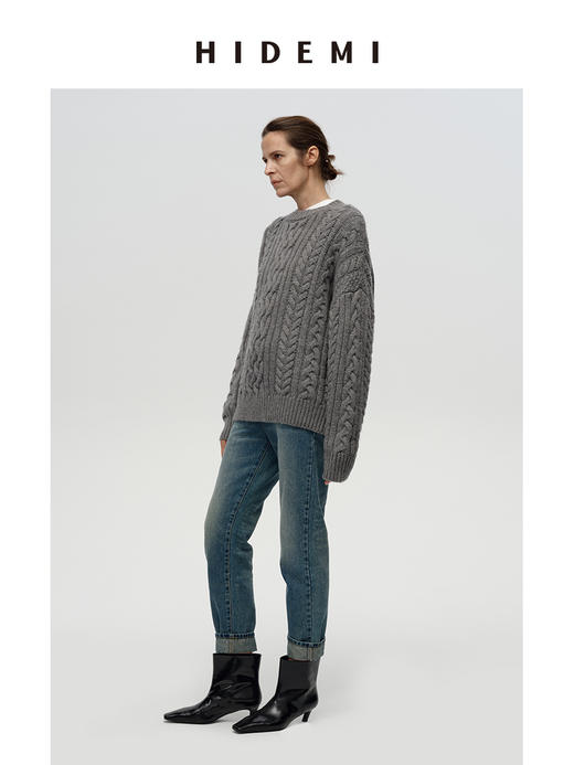 HIDEMI 多重水洗复古做旧感小脚牛仔裤 商品图4