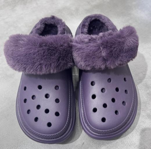 CROCS 深鸢尾紫 雪屋暖棉Clog 208546-5AS 商品图0