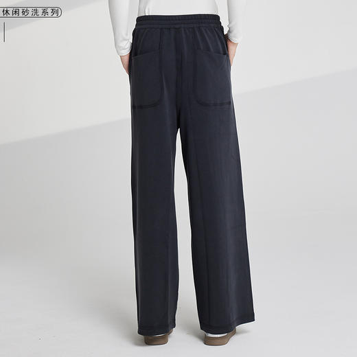 哈瓦塔后带兜阔腿超柔休闲长裤H341162+外套H340192 商品图2