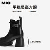 MIO米奥冬季复古拼接圆头厚底时装靴百搭短靴时尚靴子女M245642304 商品缩略图4