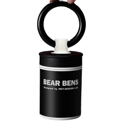 【特惠】熊本士（BEAR BENS）保温杯陶瓷内胆手环咖啡杯女高颜值吸管水杯随行保温杯学生 黑色*600ml   YD 商品图4