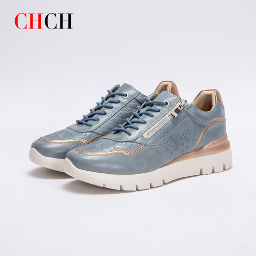 CHCH平衡鞋2024新款专柜正品运动休闲皮鞋侧拉链时尚设计女鞋 商品图5