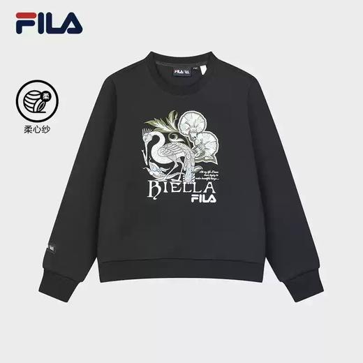 3件4折【自营】FILA/斐乐  ×V&A联名系列斐乐女子针织套头衫2024春季新款时尚刺绣卫衣 F11W418217FBK 商品图0