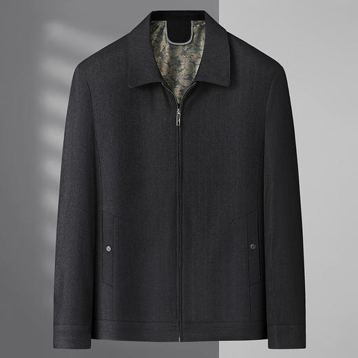 【新款DSZ】大依优型大码男装翻领行政夹克加肥加大休闲夹克胖子宽松外套上衣户外 商品图1