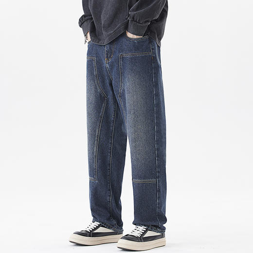 【新款DQ】大依优型大码直筒牛仔裤长裤男舒适休闲简约百搭加肥加大男装潮款 商品图3