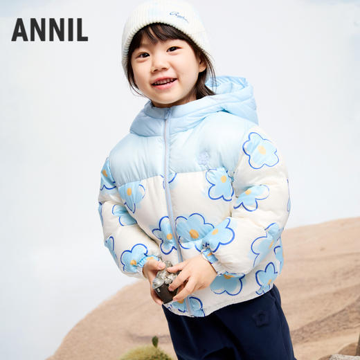 【轻暖0~10℃】女童印花短款羽绒外套冬季新款安奈儿童装实体店同款XG445749 商品图0