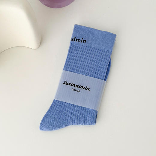 秋冬【纯色中筒袜】日系运动风字母长袜网红外穿 棉袜子ins潮 商品图7