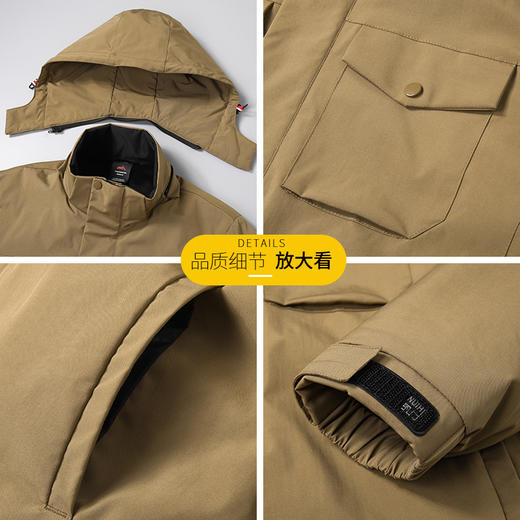 【可拆卸帽】【新款DK】大依优型大码男装连帽棉衣防水户外棉服夹克加肥加大休闲夹克胖子外套上衣 商品图13