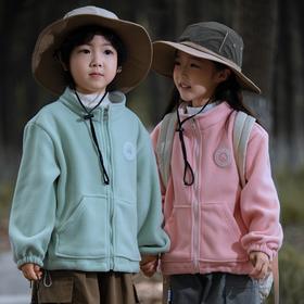 新款春秋男女童A类保暖摇粒绒外套中大童亲子装_ym