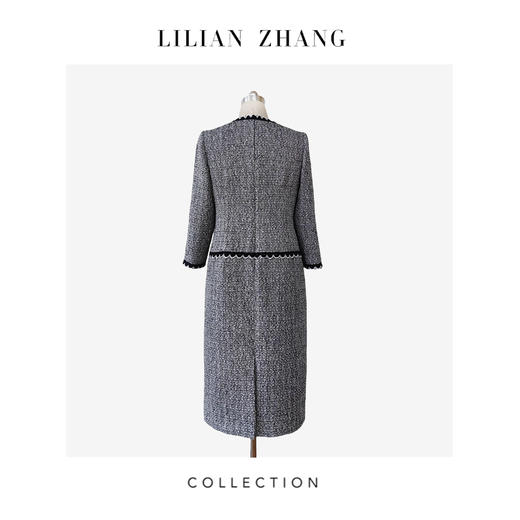 C定制—香氛佳人—轻奢风—法式嵌边小香A摆连衣裙  2401163 商品图3