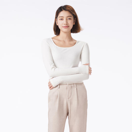 都市丽人保暖衣舒暖单件上衣云柔罗纹棉中厚女士保暖衣单件上衣LWTDA4 商品图1