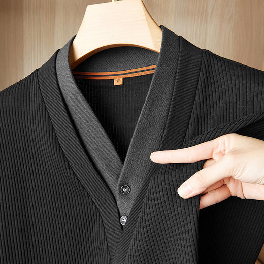 【新款DDP】大依优型大码男士开衫外套休闲上衣加肥加大胖子舒适 商品图3