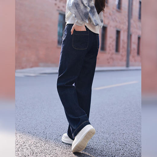 梨形身材福音靛蓝染牛仔 镰刀裤 商品图2