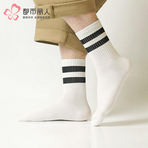 都市丽人都市锋尚中筒袜休闲系列精梳棉袜子男袜子FCTCB5 商品图0