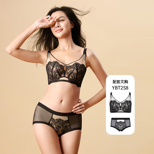 都市丽人内裤宽版包覆平角裤蕾丝+网布女士内裤YPT2S8 商品图4