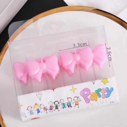 粉色 蝴蝶结蜡烛 5支装 蛋糕蜡烛 粉色系装饰蜡烛 商品图1