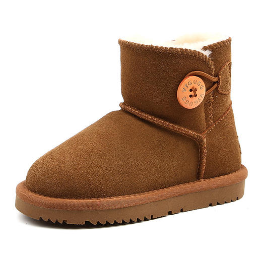 特价亲子款时尚牛皮儿童皮毛一体雪地靴男女大中小童鞋棉鞋保暖雪地靴22-40码 商品图12