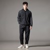 PINLI品立秋冬新款加绒加厚束脚九分裤男暗纹潮牌宽松休闲裤B243117050 商品缩略图4