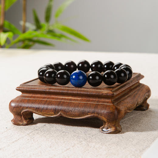 青金顶珠清代檀香紫檀家具老料制手串直径1.2cm 商品图3
