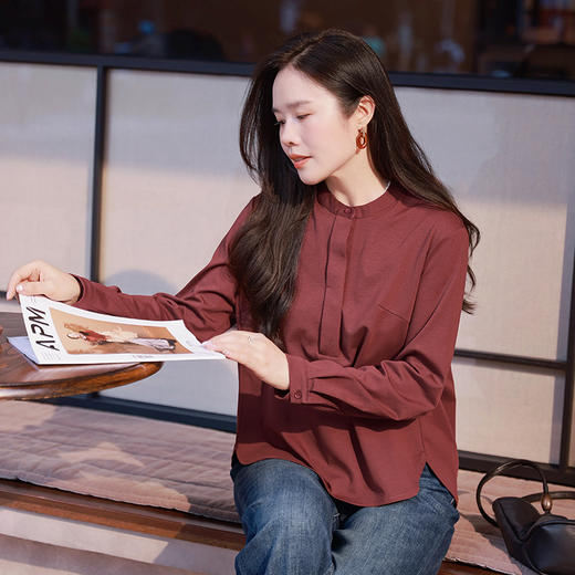 【福利清仓】天丝棉 气质休闲通勤款针织衬衫 商品图1