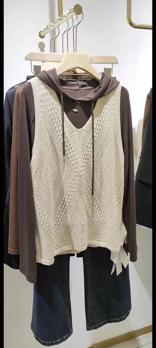 481999秋冬款 V领镂空针织马甲 商品图3