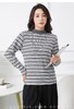 420g考拉绒罗纹椰绒云感衣条纹黑白保暖衣打底衫加绒加厚女士中领T09/2805/M287 商品缩略图8
