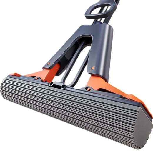 「干湿两用！加大款」海绵拖把免手洗滚轮式胶棉拖把 加厚对折挤水拖把居家日用懒人胶棉拖把清洁工具 商品图4