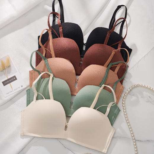 都市丽人B杯无痕内衣无痕中厚泳布小三排扣无钢圈3/4杯常规文胸LB46X3 商品图5