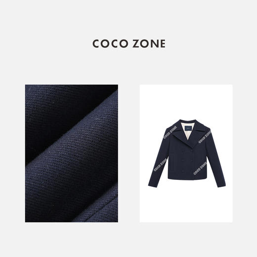 COCO ZONE 法式短款时尚西装外套双排扣翻领上衣 24C10049 商品图2