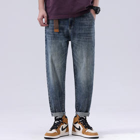 【新款DQ】大依优型大码小脚直筒牛仔裤长裤男舒适休闲简约百搭加肥加大男装潮款