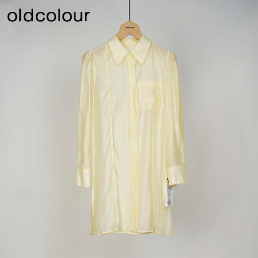 oldcolour春秋季薄款宽松时尚通勤长款长袖衬衫女DO11013651 商品图2
