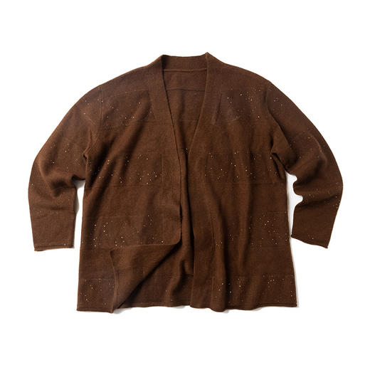 100%羊毛 小金片装饰宽松中长款开衫 商品图1