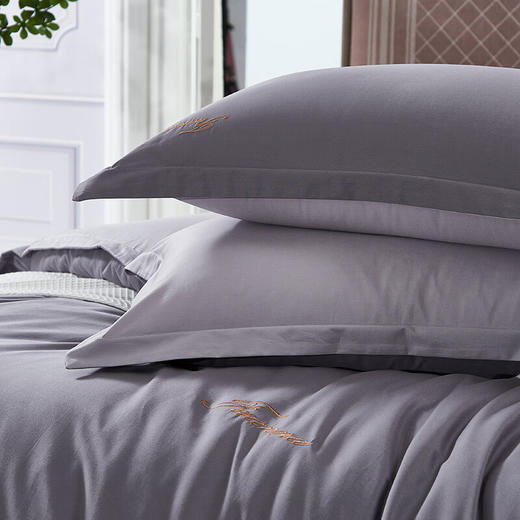 【纯棉】富安娜素绣纯棉床单四件套/伯爵·印象/灰【203*229cm】XHR 商品图7