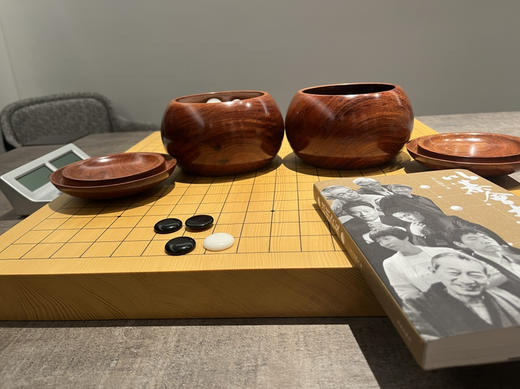 玫瑰红亮光中子+进口花梨木罐+大号4厘米厚实木新榧棋盘 商品图4