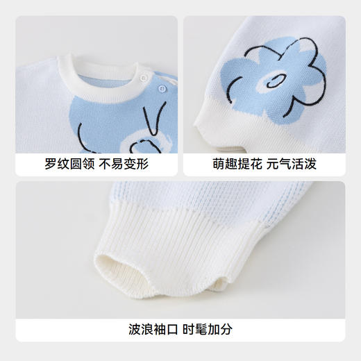 女童超柔全棉圆领毛衣冬季新款安奈儿童装实体店同款XG444585 商品图4