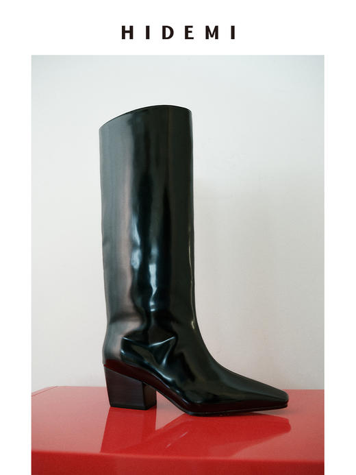 HIDEMI 【董生活同款】经典方尖头系列切尔西厚底方跟长靴马靴 商品图8