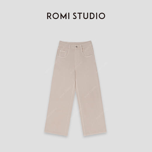 ROMI STUDIO“留白絮语”长绒竹节棉肌理感洗水直筒牛仔裤 421NS072(现货) 商品图4
