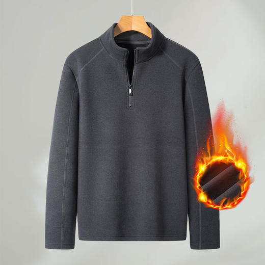 【双面绒】【新款DSK】大依优型大码男装立领双面绒卫衣加肥加大休闲夹克胖子宽松上衣 商品图2