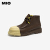 MIO米奥冬季牛皮革时尚潮流高帮鞋撞色设计圆头鞋子女M245641911 商品缩略图0