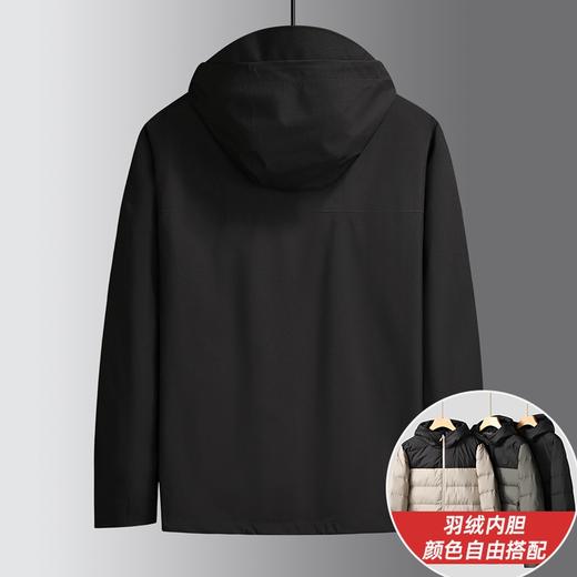 【三合一】【90白鸭绒】【新款DK】大依优型大码连帽羽绒服两件套外套90白鸭绒羽绒男宽松加肥加大码上衣男士胖子休闲商务 商品图5