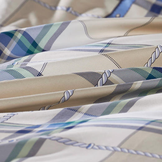 【纯棉】富安娜（FUANNA）床上被单被套纯棉套件中性格子床单四件套/玛格利亚 2.0*2.3  XHR 商品图1