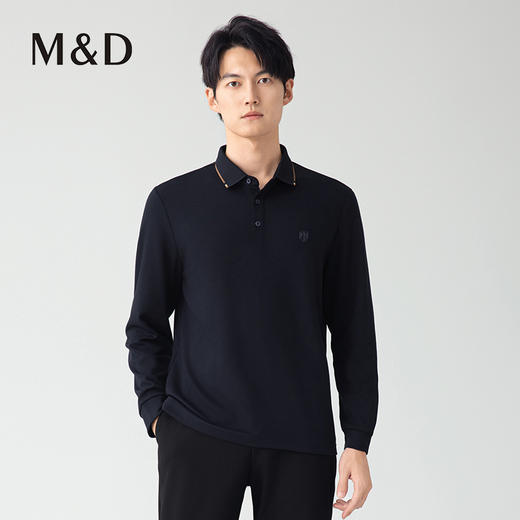 【名盾】羊毛混纺长袖Polo衫，柔软亲肤，暖而不燥，保暖透气，耐洗不卷边M0CL11691B 商品图1