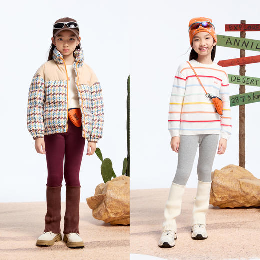 女童毛织拼接暖夹裤冬季新款安奈儿童装实体店同款AG446808 商品图3