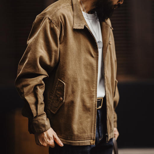 工装优选美式复古灯芯绒哈灵顿G9夹克阿美咔叽立领休闲外套男秋季 商品图0