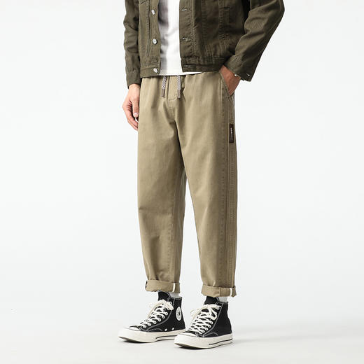 【纯棉】【新款DQ】大依优型大码松紧腰直筒休闲长裤男舒适休闲简约百搭加肥加大男装潮款 商品图8