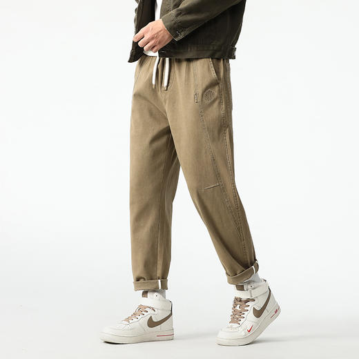 【新款DQ】大依优型大码松紧腰直筒休闲长裤男舒适休闲简约百搭加肥加大男装潮款 商品图3