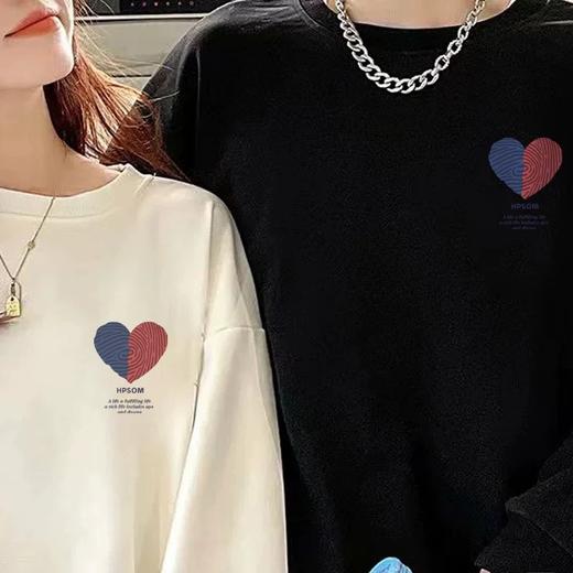 【YW】无忧购韩版卡通印花宽松情侣款百搭休闲320g毛圈圆领卫衣(截单后7天发货)25年清仓捡漏 商品图5