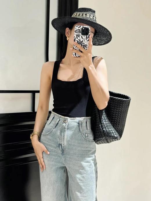 国庆福利🧧【顺丰包邮】【两件起售，单拍不发货】80326 洛诗琳新款软糯透气清爽罗纹U型领背心软糯透气清爽010 商品图4