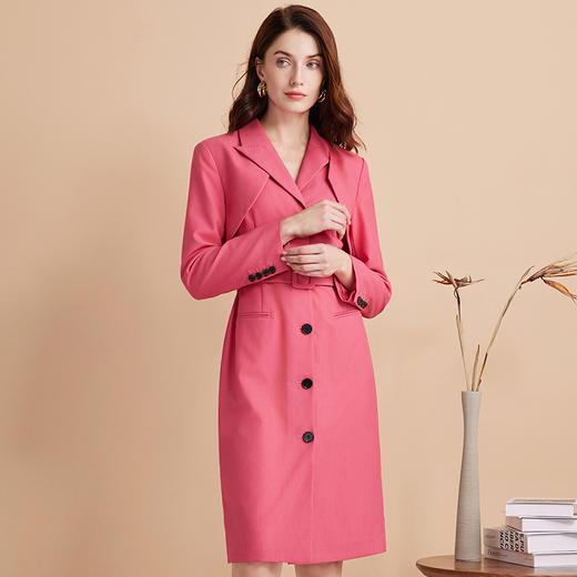 EITIE爱特爱气质干练纯色百搭收腰显瘦通勤西装连衣裙秋季新款7507235 商品图2