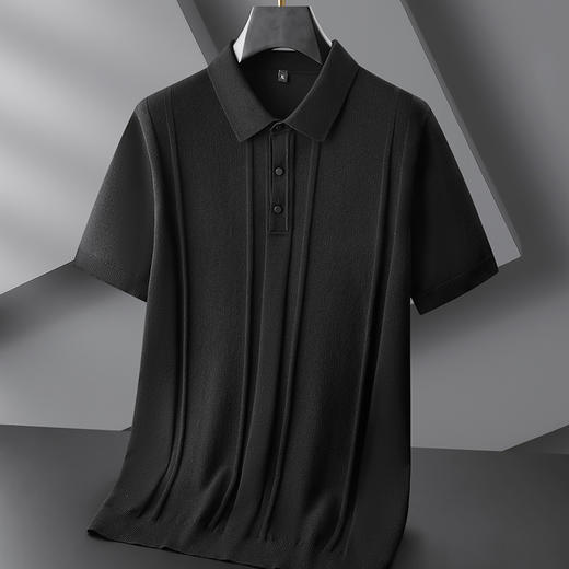 【新款DPF】大依优型翻领POLO毛衣针织短袖背心休闲针织衫毛背心加肥加大上衣男士胖子大码毛衫t恤打底 商品图3